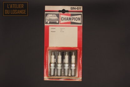 Blister de 4 bougies 1 électrode Champion BN-6Y pour Citroën Visa, LNA et Peugeot 104 ZS2